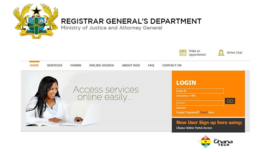 How to check your business name on RGD Portal in Ghana